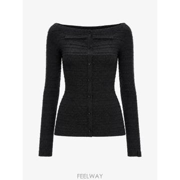 Victoria Beckham 26 FW ���丮�ƺ��� Folded pleated wide neck cardigan 1326KJU00738626 FW ���丮�ƺ��� Folded pleated wide neck cardigan 1