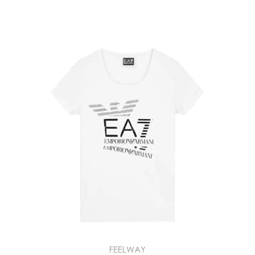 26 FW 이에이세븐 로고 프린트 라인스톤 장식 티셔츠 7W000977AF10373 TP459624563