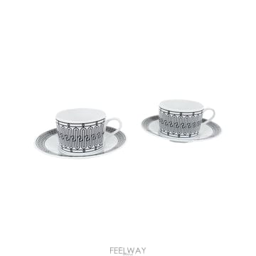 [엘러브] 새상품 에르메스 H데코 블랙퍼스트 컵&소서 2SET 6HA1153
