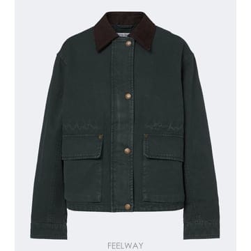26 FW 아크네 스웨이드 트리밍 코튼 캔버스 재킷 TP582204623