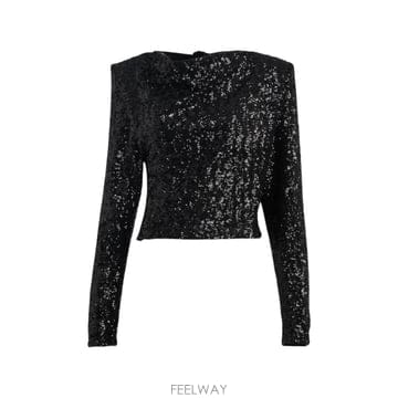 발망 sequinned top with bow 12331819106568 TP725801026