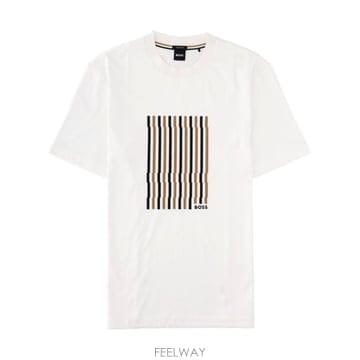 보스 휴고 보스 스트라이프 로고 티셔츠 50560466 10277890100 TP979779448