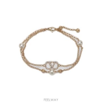 발렌티노 크리스탈 로고 펄 브레이슬릿 9W0J0BI4QVS CNP TP979867981