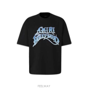 아미리 로고 장식 티셔츠 AM326JR016100Cotton 0002Black TP979870312