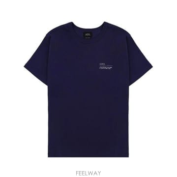 A P C  로고 디테일 크루넥 티셔츠 COHMWH26577 IAHDARKBLUE TP979872341
