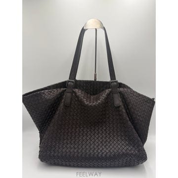 보테가 베네타 나파 인트레치아토 세스타 라지 숄더 토트백