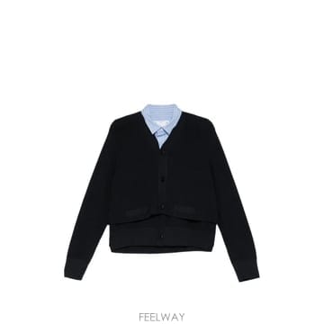 26 FW 사카이 레이어드 디자인 V넥 가디건 2608619 TP458140535