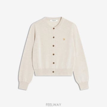 메종키츠네 26FW 베이비 폭스 레귤러 울 크루넥 여성 가디건 PW00502KT1181 H218