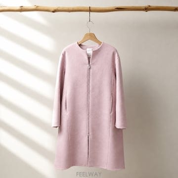 구호(KUHO) 캐시미어 블렌드 노카라 투웨이 지퍼 롱 코트 81-90-155사이즈