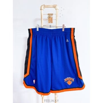 몽빈티지(31~32인치)아디다스NBA남자뉴욕닉스블루오렌지농구반바지