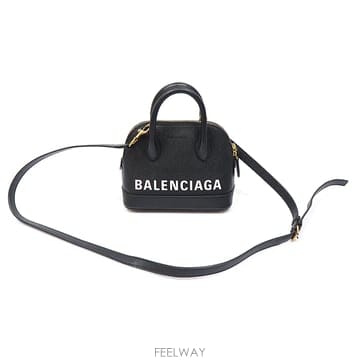 Balenciaga(발렌시아가) 550646 블랙 그레인 카프스킨 XXS 미니 빌 탑핸들 2WAY