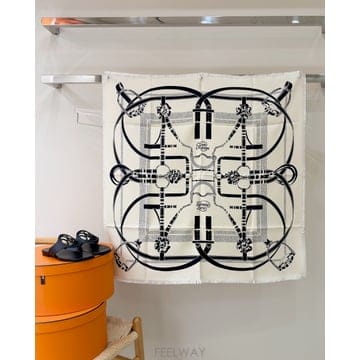 [유엠럭셔리]에르메스 26SS Grand Manege 프린지 실크 스카프 80cm