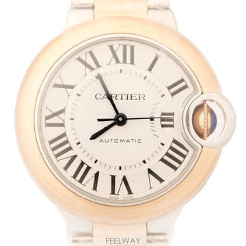 [폴스두잉] Cartier 까르띠에 발롱블루 33 핑크골드18K 콤비 오토매틱 시계 미사용품 풀셋