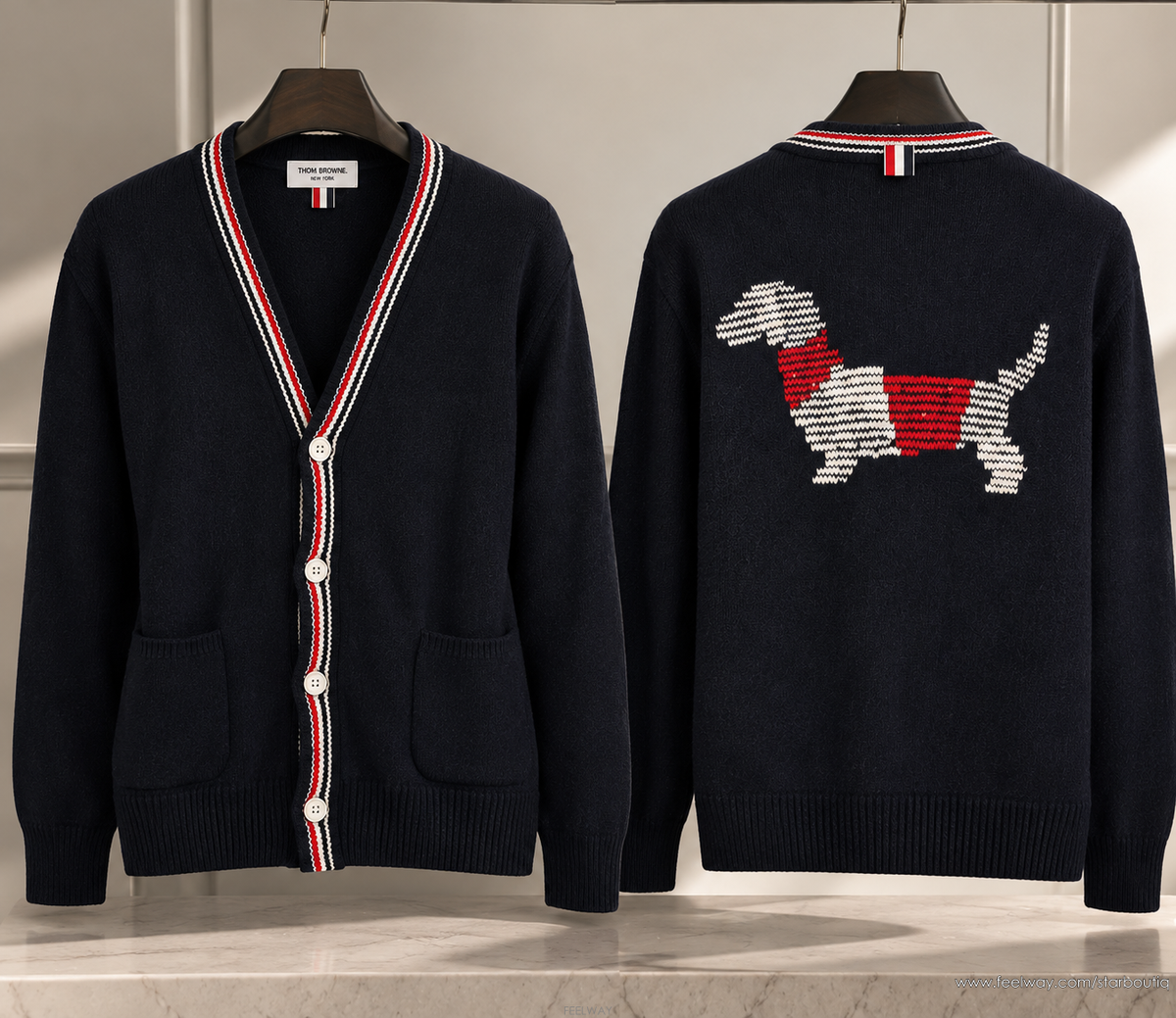 Thom Browne [�������]26���ֽ� ����� ���� ���� ��ġ��ũ ����� ���̺� MKC647A[�������]26���ֽ� ����� ���� ���� ��ġ��ũ ����� 