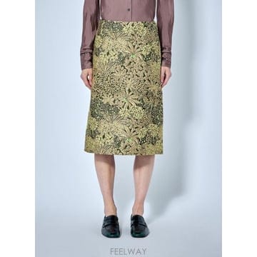 Dries Van Noten 26 FW �帮���ݳ�ư ���� Floral Jacquard A Line Midi Skirt 262 01080726 FW �帮���ݳ�ư ���� Floral Jacquard A Line Midi Sk