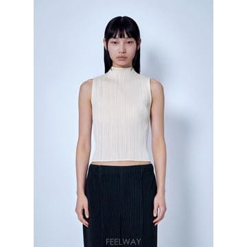26 FW 플리츠 플리즈 이세이 미야케 여성 August Colors High Neck Top PP68JK1
