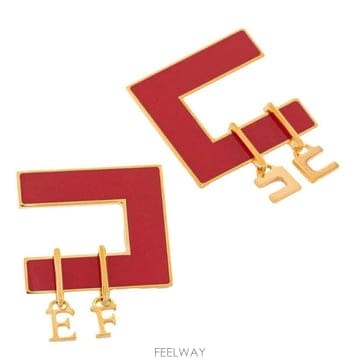 Elisabetta Franchi 로고 펜던트 이어링 OR34K66E2 CG5 TP979875815