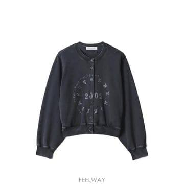 Maison Kitsune 26 FW ���� Ű���� Circle Stamp logo print press stud sweatshirt M26 FW ���� Ű���� Circle Stamp logo print press stud s