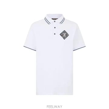 Roberto Cavalli 26 FW �κ����� ī�߸� logo patch striped trim polo shirt SOT60IKB0026 FW �κ����� ī�߸� logo patch striped trim polo shi