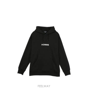 26 FW 꼼데가르송 옴므 로고 프린트 후드티 HQT105051 TP459792582