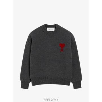 26 FW 아미 아미 드 쾨흐 그레이 크루 넥 울 스웨터 H26UKS838018 TP459753875