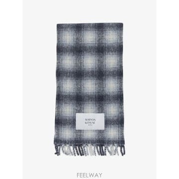 Maison Kitsune 26 FW ���� Ű���� check pattern fringed scarf MRUAT10WA0022 TP45926 FW ���� Ű���� check pattern fringed scarf MRUAT10W