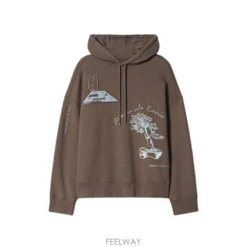Maison Kitsune 26 FW ���� Ű���� Parcs of Paris  graphic print drawstring hoodie26 FW ���� Ű���� Parcs of Paris  graphic print drawst