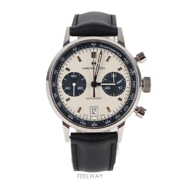 해밀턴 인트라매틱 오토 크로노 판다 다이얼 40mm 남성시계 H38416711