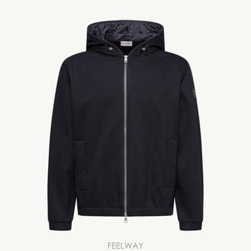 (국내A/S가능) 몽클레르 레더 로고 코튼 혼방 집업 후디 남성 L10918G0002289B5F779