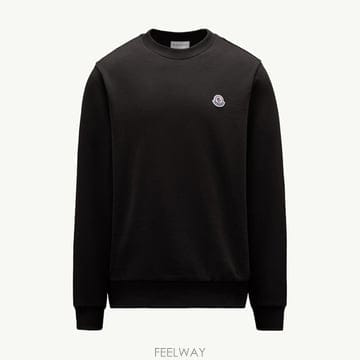 (국내A/S가능) 몽클레르 로고 패치 코튼 스웨트셔츠 남성 블랙 L10918G00051809KR999