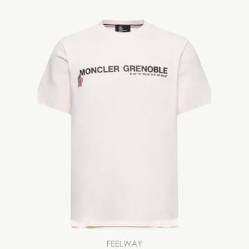 (국내A/S가능) 몽클레르 로고 코튼 혼방 티셔츠 남성 화이트 L10978C0001789AW1041
