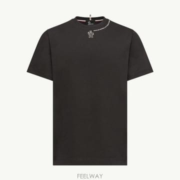 (국내A/S가능) 몽클레르 로고 코튼 티셔츠 남성 블랙 L10978C0002089AZ9999