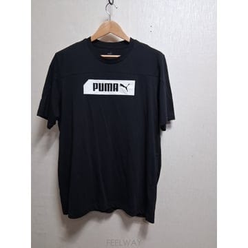 남성105/미착용] 푸마(PUMA) 오리지널 스퀘어 박스 로고 반소매 티셔츠 (블랙)