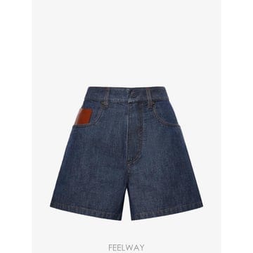 FENDI ���Ϲ�� ��� logo patch denim shorts���Ϲ�� ��� logo patch denim shorts