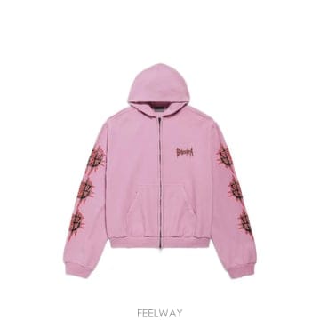 당일배송 발렌시아가 사크레 쾨흐 미디엄 핏 올드 핑크 후드 집업