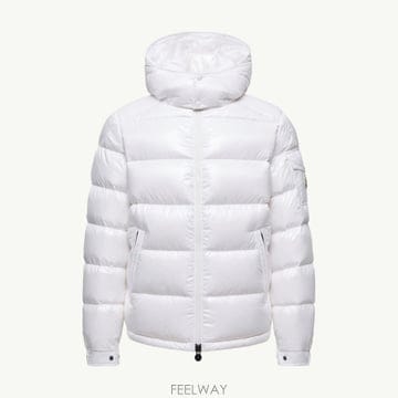 (국내A/S가능) 몽클레르 마야 후드 숏 다운 자켓 남성 화이트 L20911A5360068950032