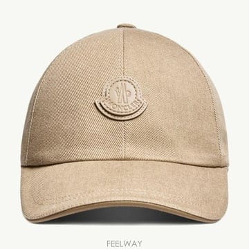 (국내A/S가능) 몽클레르 레더 로고 코튼 개버딘 볼캡 남성 베이지 L20913B00011599PF236