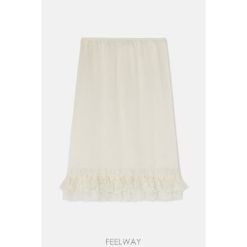 26 F/W 가니 플루이드 사틴 KNEE LENGTH 프릴 스커트 A B0032499218