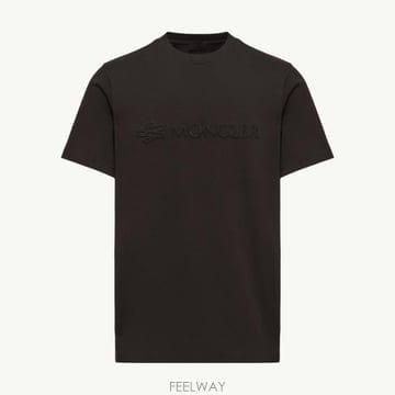 (국내A/S가능) 몽클레르 로고 코튼 티셔츠 남성 블랙 L20918C0001189AUG999