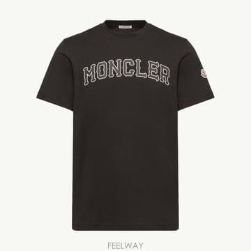 (국내A/S가능) 몽클레르 로고 코튼 티셔츠 남성 블랙 L20918C0001889B8U999