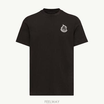 (국내A/S가능) 몽클레르 로고 코튼 티셔츠 남성 블랙 L20918C0002189AUG999