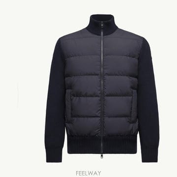 (국내A/S가능) 몽클레르 패딩 울 집업 가디건 남성 네이비블루 L20919B00027M1131778