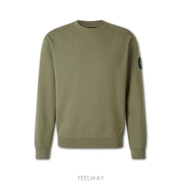 Canada Goose 로고 패치 크루넥 스웨트셔츠 1538MB 9126VIREOGREENVERTVIREO