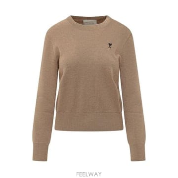 AMI 로고 자수 크루넥 스웨터 FKS826001 A335 TP979906251