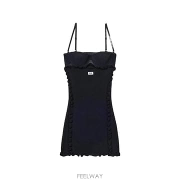 GCDS 26 FW GCDS Medusa ruffle trimmed mini dress C2WBQF144K111 TP26 FW GCDS Medusa ruffle trimmed mini dress C2WBQF144K