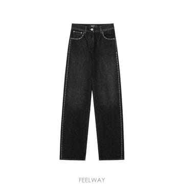 26 FW 베르사체 스터드 장식 스트레이트 진 10224521A164771D040 TP459729044