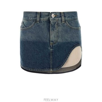 THE ATTICO [X45]��Ƽ�� 261WCR00164DDD120SD 257 ���� ��ĿƮ ġ�� �� �̵� �̴Ͻ�ĿƮ Denim[X45]��Ƽ�� 261WCR00164DDD120SD 257 ���� ��ĿƮ ġ�� 