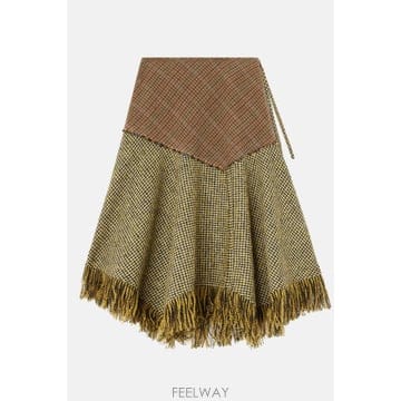 GANNI [G95]���� A1090321999 ���� ��ĿƮ ġ�� WOOLLEN CHECK PATCHWORK LONG S[G95]���� A1090321999 ���� ��ĿƮ ġ�� WOOLLEN CHECK P