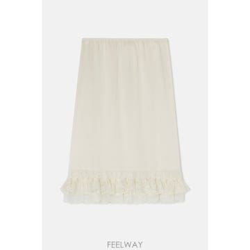 GANNI [G95]���� A1090315135 ���� ��ĿƮ ġ�� FLUID SATIN KNEE LENGTH FRILL[G95]���� A1090315135 ���� ��ĿƮ ġ�� FLUID SATIN KNE
