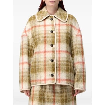 | Other Brand | 26 FW Tela check pattern peter pan collar jacket 0701160106126 FW Tela check pattern peter pan collar jacket 07011